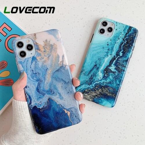 For iPhone 12 Pro Max Case Gradient Ocean Marble Phone Case For iPhone 12 11 Pro Max XR XS Max 7 8 6 Plus X Soft IMD Cover Coque