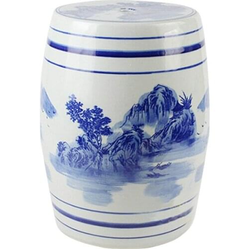 Jingdezhen Ceramic New Chinese Blue And White Porcelain Drum Stool Living Room Toilet porcelain ceramic Stool