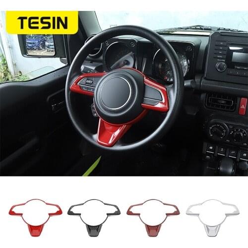 TESIN Interior Mouldings for Suzuki Jimny 2019+ Car Steering Wheel Decoration Cover Stickers Accessories for Suzuki Jimny 2019