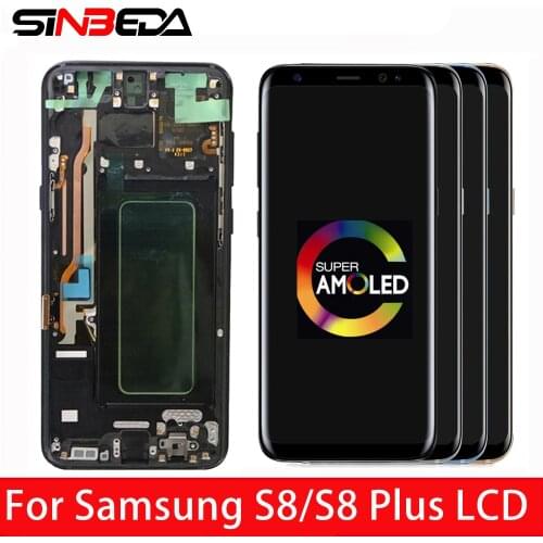 Original Super AMOLED For SAMSUNG GALAXY S8 S8 Plus G950 G950F G955fd G955F G955 LCD Display Touch Screen Digitizer Assembly