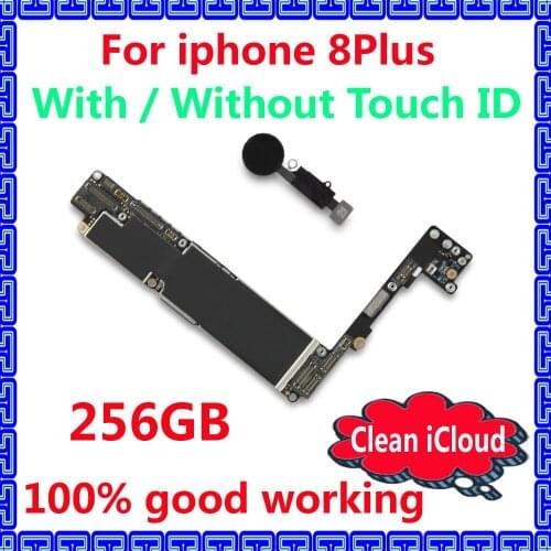 For iphone 8 Plus 100% Original main board with IOS system 256GB unlocked motherboard+Chips for iphone 8Plus with / NO Touch ID
