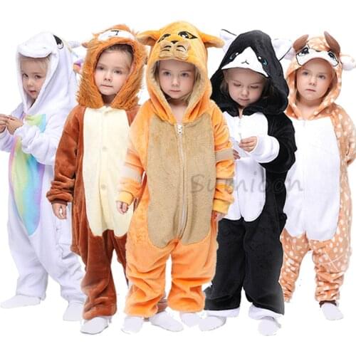 Baby Girls Boys Unicorn Jumpsuits Sleepwear Onesies Licorne Animal Pyjamas Kids Clothes Christmas Pajamas For Children 4 6 8 10Y