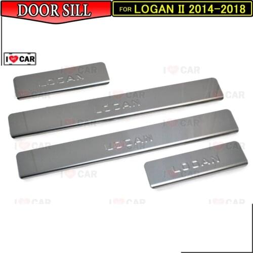Door sills for Renault / Dacia Logan II 2014-2018 scuff plate guard stainless door sticker car styling decoration protection