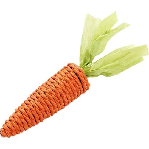 1Pcs Hamster Toy Interesting Carrot Shaped Rabbit Chew Toy Small Animal Mouse Hamster Teasing Bite Resistant Teeth Cleaning Toys