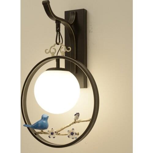 Classical Traditional Black Living Room Wall Lamp Creative Bedside Bedroom Corridor Hotel Restaurant Club Villa Wall Light