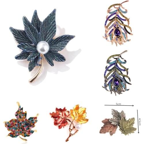 Korean Fashion Enamel Brooch Exquisite Multi-layer Maple Leaf Pin Women Dress Shirt Collar Accessories Christmas Gifts