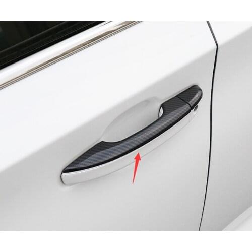Exterior Side Fiber Door Handle Cover Trim For 2018-2021 Honda Accord Sedan Decoration Style Plastic