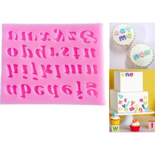 Lower Case Letter Symbol Fondant Silicone Molds Embossed Cake Chocolate Biscuits Mould DIY Kitchen Decorating Tools