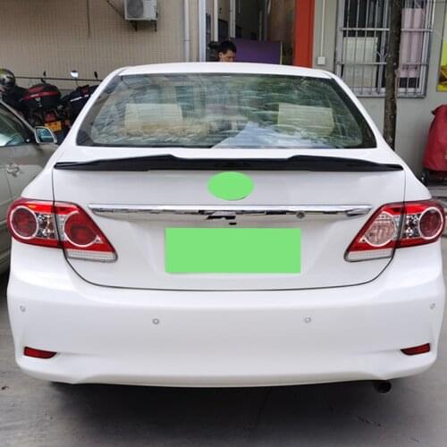 Use For Toyota Corolla Spoiler 2006--2013 Year Real Glossy Carbon Fiber Rear Wing Sport Psm Style Accessories Body Kit