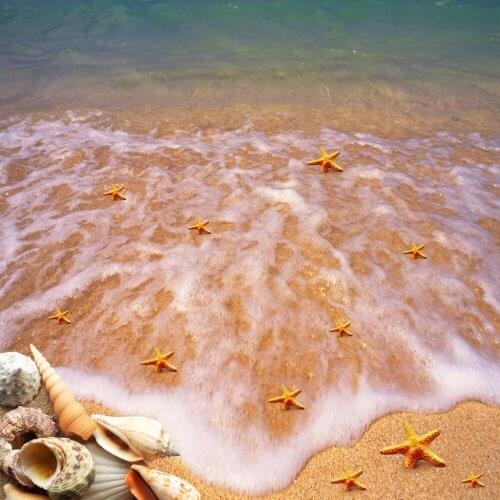 Custom Any Size 3D Curtain Blackout Shade Window Curtains Sandy Beach, White Waves, Starfish Curtain Minions Window Curtain