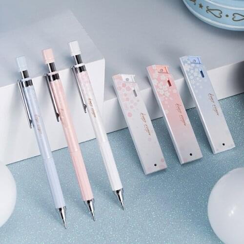 Lovely Fresh Cherry Sakura Mechanical Pencils Set Cute Gril Student 0.5mm Automatic Press Pencil School Office Writing Supplies