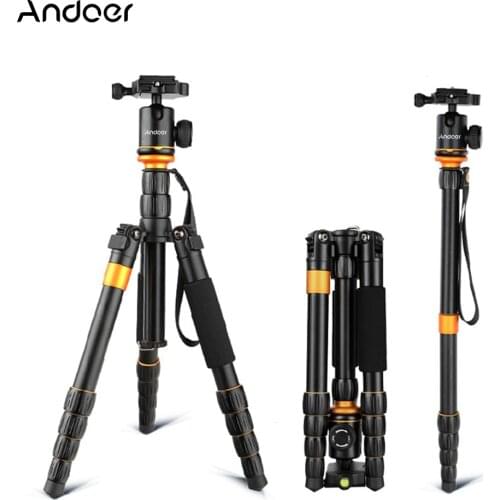 Andoer Professional Camera Tripod Foldable Detachable Adjustable Photography Digital Camera Camcorder Tripod Monopod Ball Head