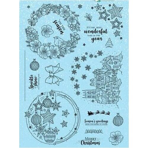 Merry Christmas Transparent Clear Silicone Stamp/Seal for DIY scrapbooking/photo album Decorative clear stamp M1427
