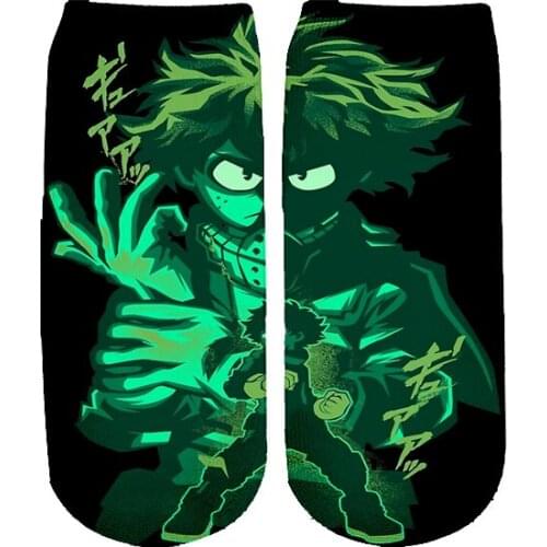Tessffel Drop Shipping Hot Japan Anime Cartoon My Hero Academia 3DPrint Funny Casual Cotton Short Socks Harajuku Ankle Socks A3