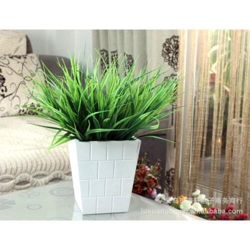 7-fork Green Grass simulation Artificial Plants Household Store Dest Rustic Decoration Clover Plant Wholesale