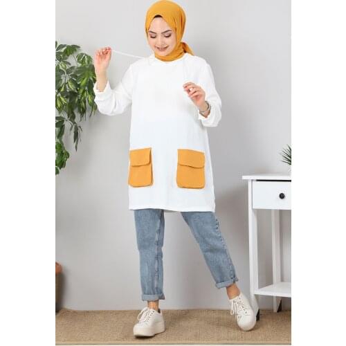 Torba Cepli Tunik TSD03317 Ekru-Taba