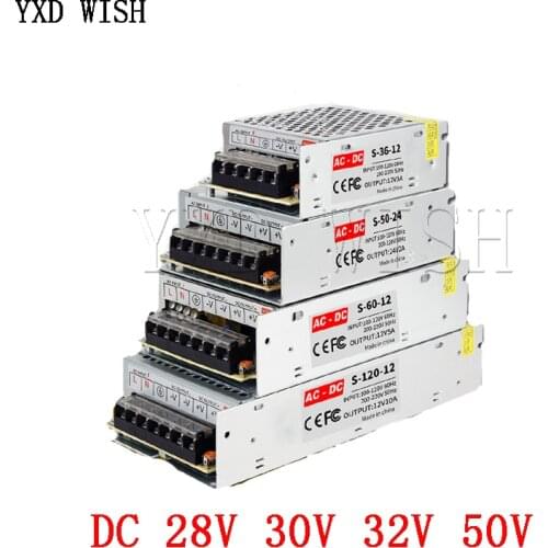 Lighting Transformer AC110V-220V to DC 28V 30V 32V 50V Power Supply Adapter 1A 2A 3A 4A 5A 10A 15A 20A LED Strip Switch Driver