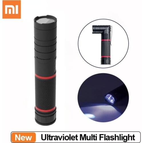 Xiaomi Ultraviolet Multifunction Flashlight Car Survival Hammer Strong Magnetic Adsorption 4 Level Waterproof Flashlight