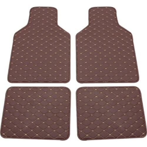 Universal Fit 4pcs PU Leather Car Floor Mat Waterproof Foot Pads Protector Q39F