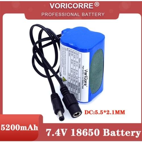VariCore Protect 7.4 V 5200 mAh 8.4 V 18650 Li-lon Battery bike lights Head lamp special battery pack DC 5.5*2.1MM
