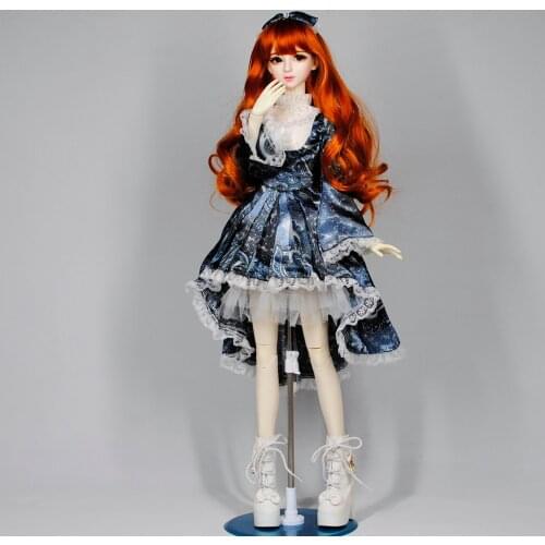 1/3 Scale Female Girl Doll Clothes Gothic Lolita Dress Suit Maid Uniform for Ball Jointed Dolls