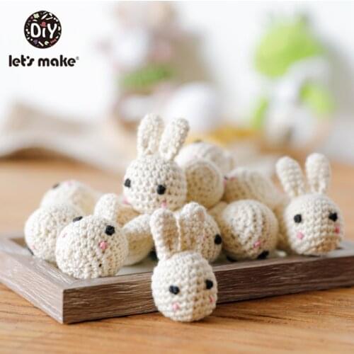 Lets Make 1pc Animal Crochet Round Wooden Beads Crochet Wooden Teether Decoration Wooden Teething Crochet Beads Baby Teether