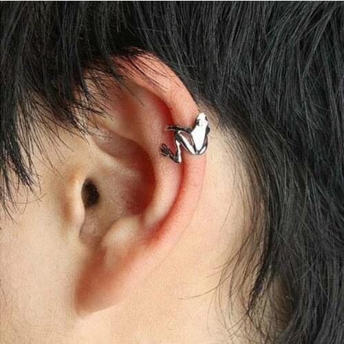 1piece Punk Gold Silver Tone Frog Cuff Ear Clip Wrap Earring Jewelry 2 Colors Free Shipping