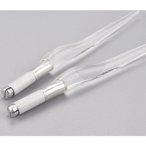 10pcs Professional Permanent Makeup Manual Tattoo Microblading Pen Crystal Acrylic Tattoo Pen for dermografo micropigment