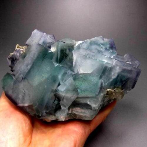 1620g Blue-Green Phantom Fluorite w/ Purple Edge - crystals and stones healing Mineral specimen Home Decor feng shui decoration