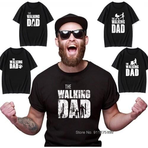 2021 Fathers Day Funny T Shirt The Walking Dad Series Graphic Tops Tees 100% Cotton Vintage T-Shirts For Men Husband Daddy Gift