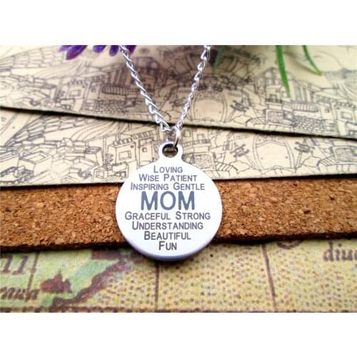 3pcs/lot Fashion stainless steel necklace "MOM" Charms Pendant necklace jewelry Gift more style for choosing