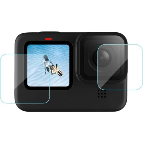 30set/lot 3pcs Tempered glass film for Gopro hero 9 black camera lens /front/back screen screeprotector films+ films for hero9