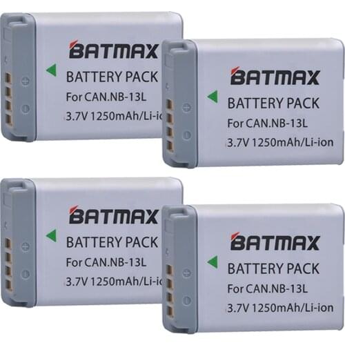 4Pcs NB-13L Battery for Canon PowerShot G1 X Mark III G5X G7X G9X G7 X Mark II SX720 HS Digital Camera