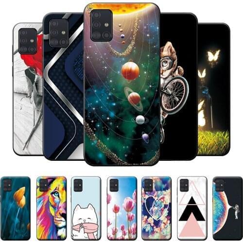 6.5" For Samsung A51 Case Soft TPU Silicone Cover Phone Case For Samsung Galaxy A51 A 51 Case on A51 Coque Back Cover Universe