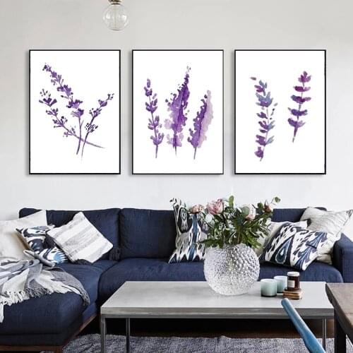 Watercolor Provance Lavender Poster Flowers Wall Art Print Nordic Canvas Painting Minimalist Picture Living Room Decoration