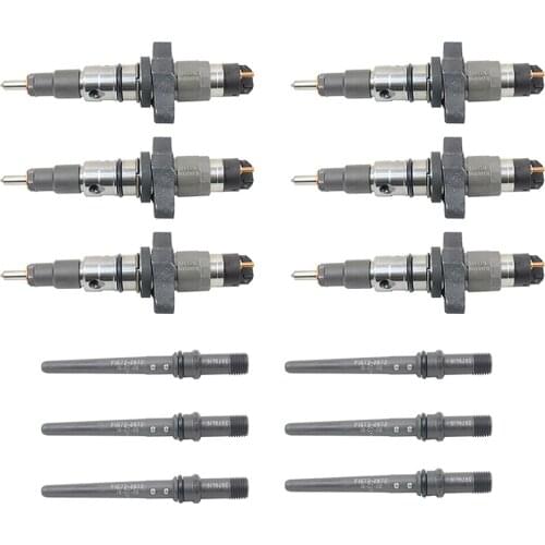 AP01 6× Fuel Injectors w/ Connector Tube Kit For Dodge Ram 2004-2009 Cummins 5.9L Diesel 445120032 5135790AA R5135790AC