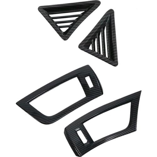 Auto Accessories For Toyota Alphard Vellfire AH30 2016 - 2019 Carbon Fiber ABS Dashboard Air Conditioner Outlet Vent Cover Trim