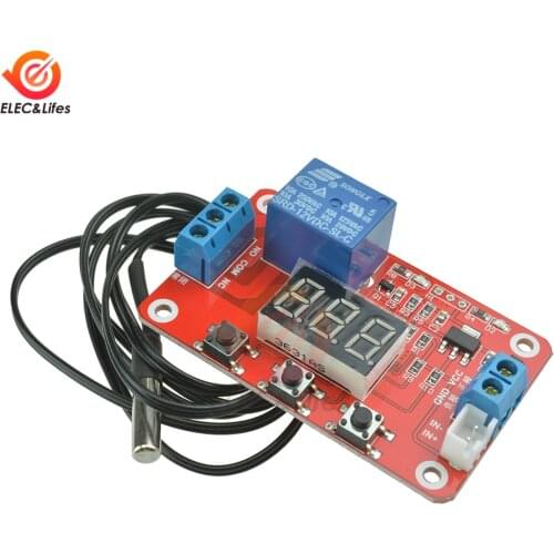DC 12V Digital Relay Switch Control Thermostat temperature controller led display Relay module NTC sensor low power consumption