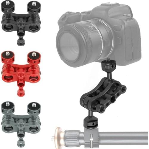 CNC Aluminium 360° Arm Monitor Mount w/Two Ballheads for Audio Recorders