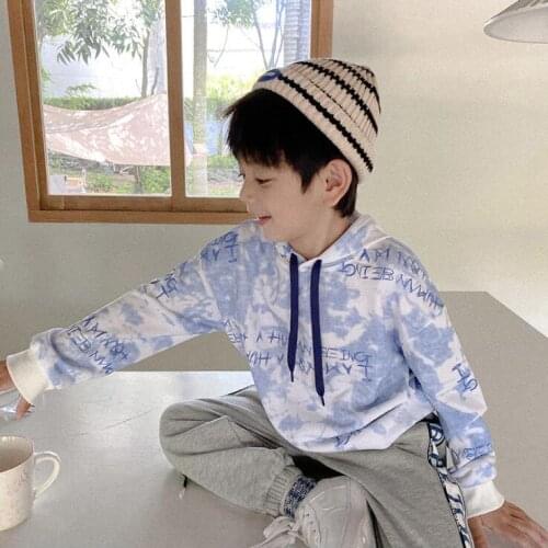 2021 new girls boys printed hooded sweatshirt autumn cotton full sleeve fashion kids sweatshirt 1-7 years WS109