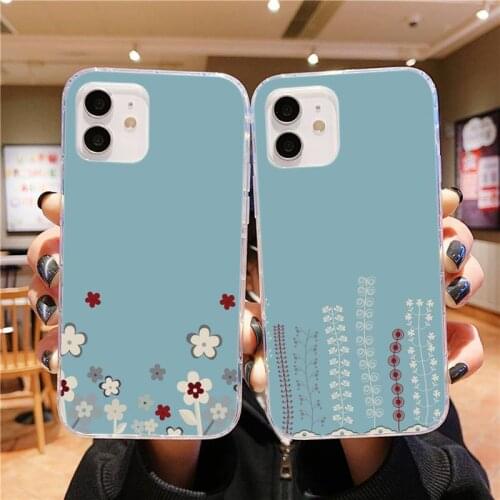 Elegant art design flower Phone Cases Transparent For iphone X XR XS MAX 12 11 Pro Max 7 8 plus 6s plus SE 2020 Cover