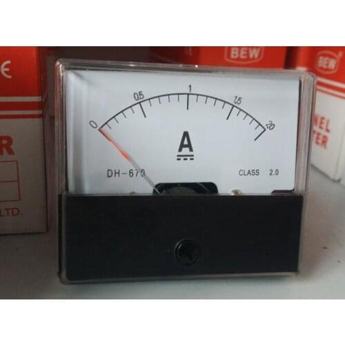 DH-670 DC 0-2A Analog Amp Panel ammeter pointer type current meter panel