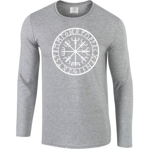 Originality Compass Rune Vinyl mens t shirts top quality fashion long sleeve men tshirt mens tee shirts tops men T-shirt