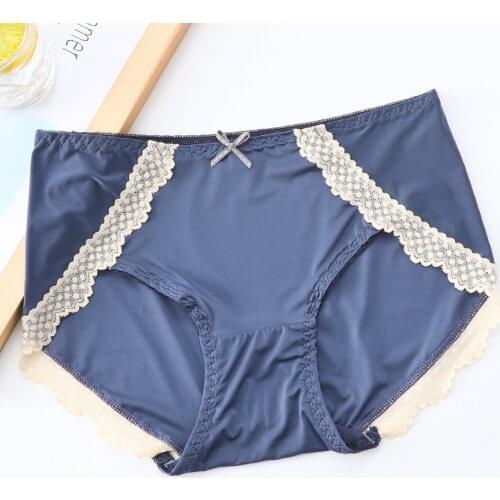 KYRA Super Big Size Ice Silk Panties Womens Underwear Plus Size Ultra-thin Briefs Knickers Soft Lace Hipster Panty 2XL 3XL 4XL