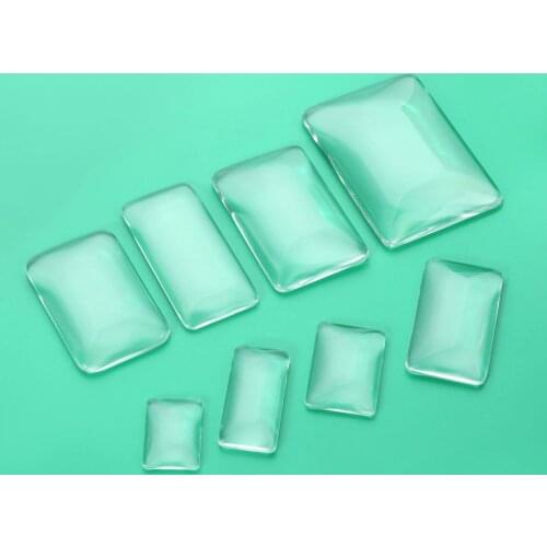 1 set rectangle clear glass dome cabochon Flat Back 18/23/25/33/52/68mm DIY Craft Cameo pendant Jewelry making sewing Hicello