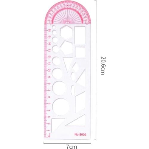 Multi-purpose Drawing Rulers With Protractor Mathematics Geometric Measuring Ruler Drawing Template Geometry Function Ruler