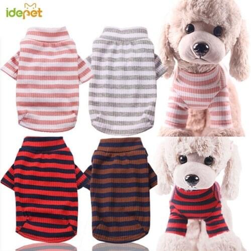 Fashion Striped Dog Clothes Warm Puppy Outfit Pet Coat Winter Cat Dog Clothes Soft Sweater Clothing For Small Dogs Chihuahua 20S