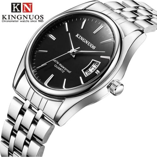 Trendy Fashion Steel Band Mens Calendar Waterproof Watch Belt Watch