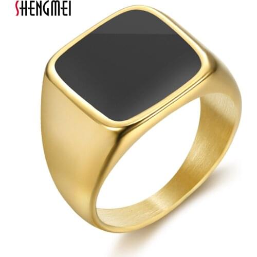 Punk Style Smooth 316L Stainless Steel Mens Ring Hip-Hop Party Men Jewelry