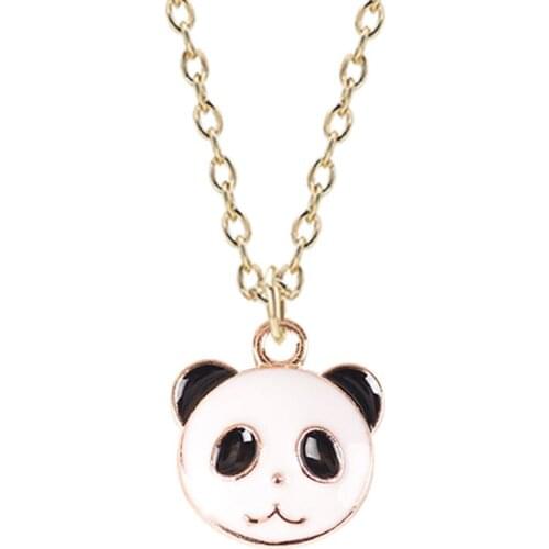 2020 New Fashion Panda Bear Necklace Cute Cartoon Animal Pendant Necklace Childrens Collar Necklace Gift